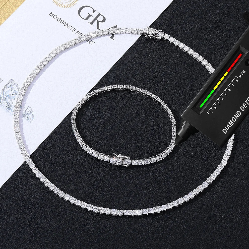 Pulseira Prata Esterlina 925 Clássica 2-6mm com Certificado GRA